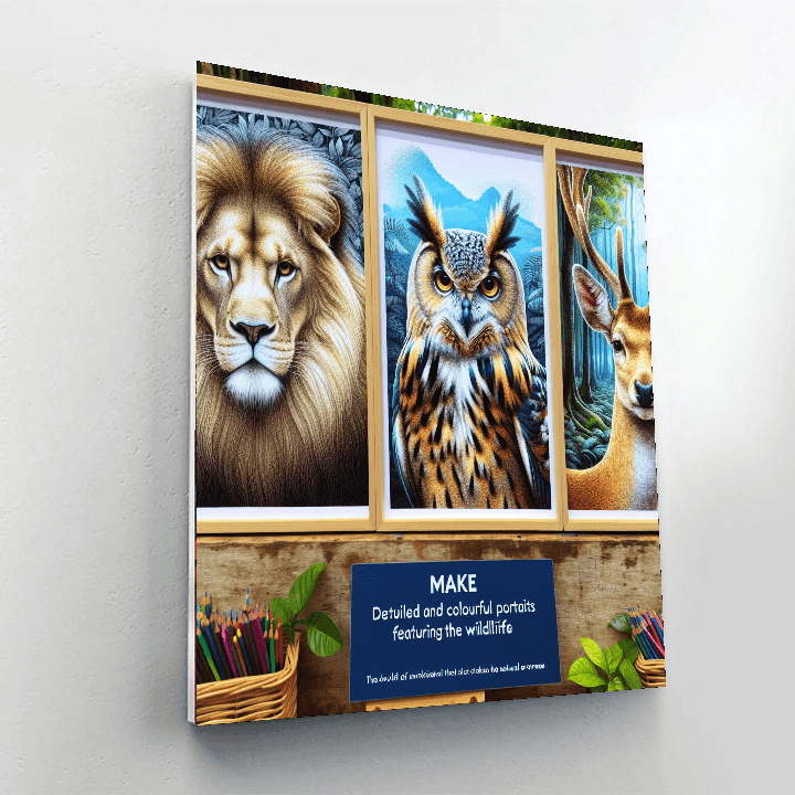 Artistic Wildlife Portraits Paint By Numbers Art