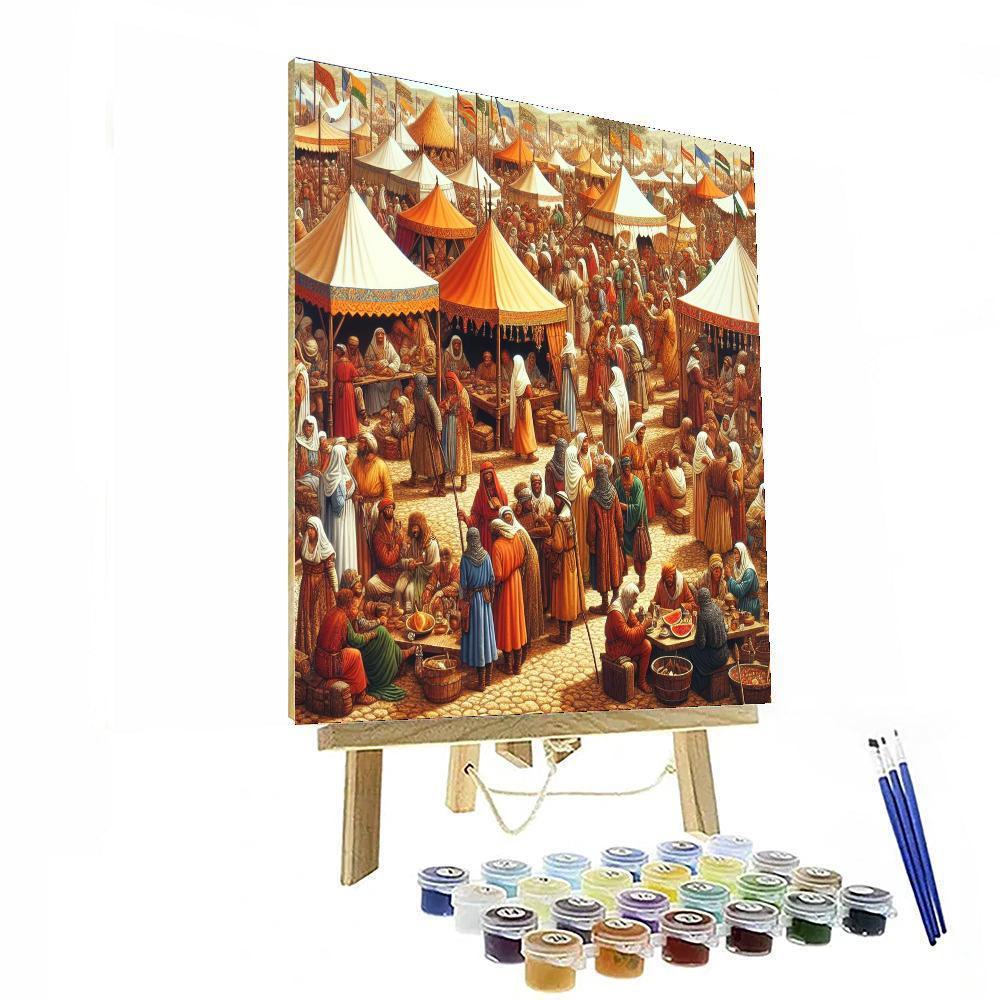 Medieval Village Festivity Painting By Numbers Kit