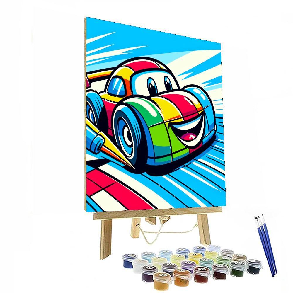 Dashing Car Race Paint By Number