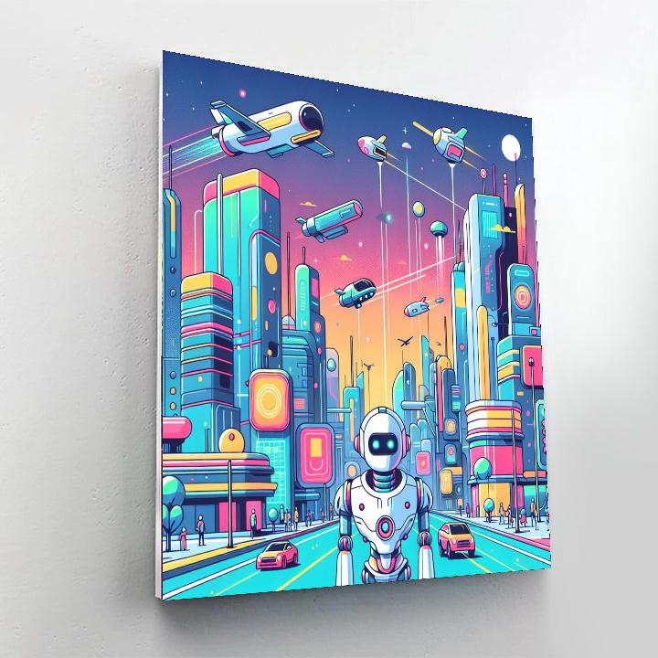Robot City Odyssey Painting By Numbers Kit