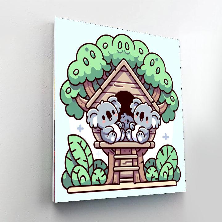 Cuddly Koala Treehouse Numbered Painting Kits
