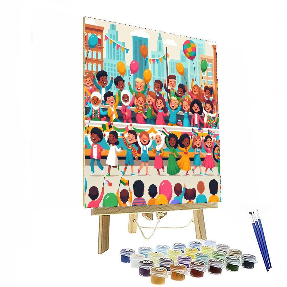 Lively City Parade Number Painting
