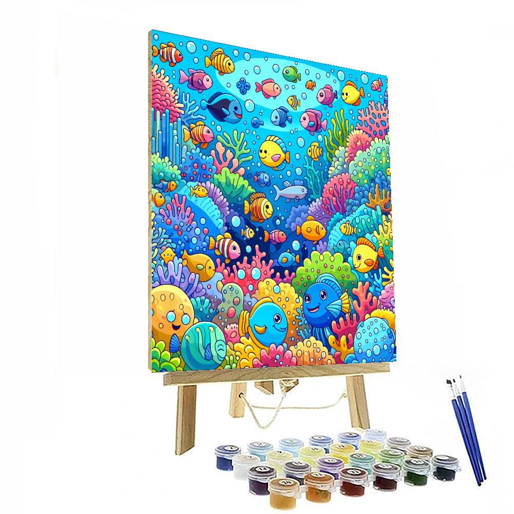 Playful Underwater Friends DIY Paint By Numbers
