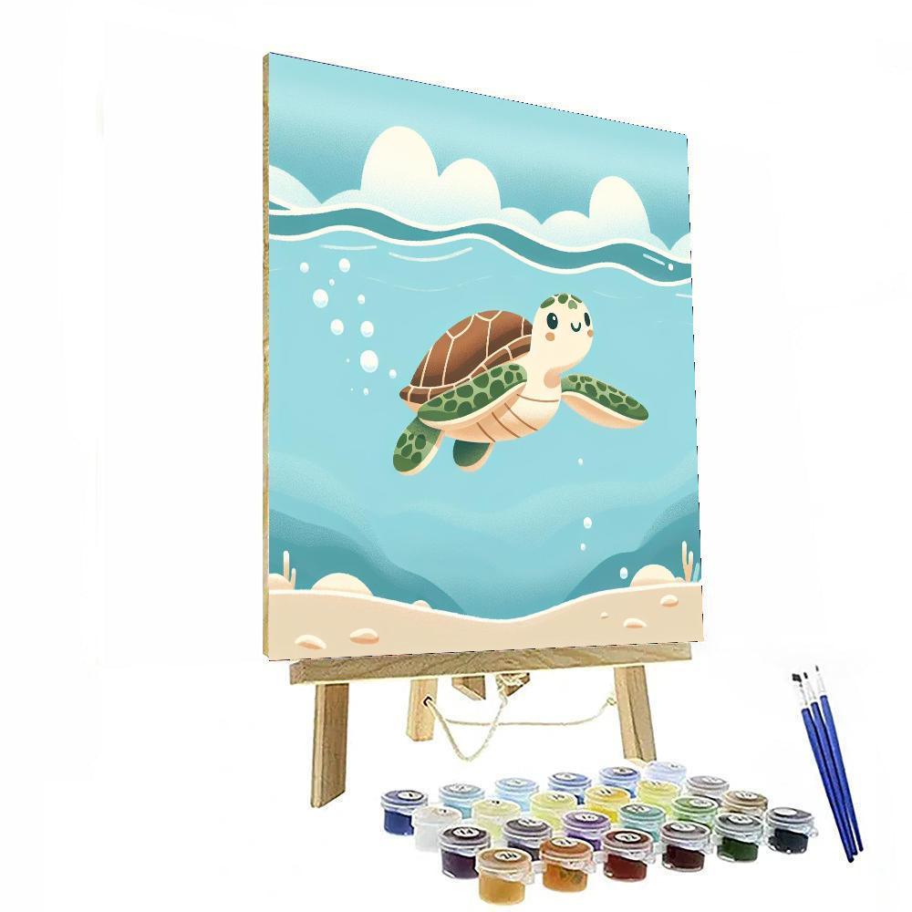 Shimmering Sea Turtle Sojourn Paint By Color