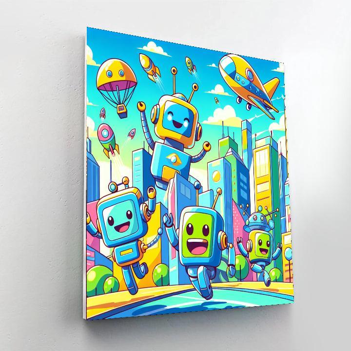Adventurous Robots Paint By Color