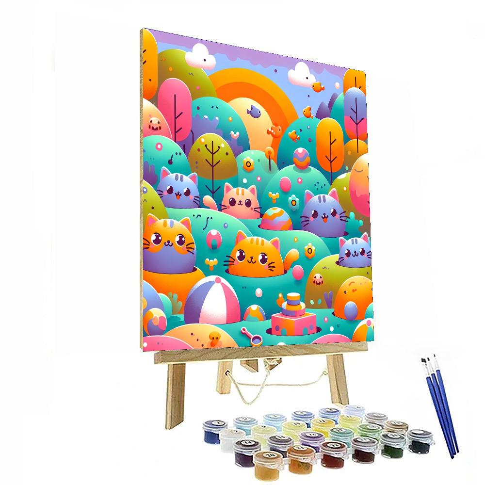 Fanciful Feline Fantasy Paint By Numbers Art