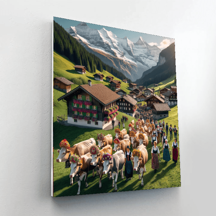 Alpabzug - Switzerland Painting By Numbers Kit
