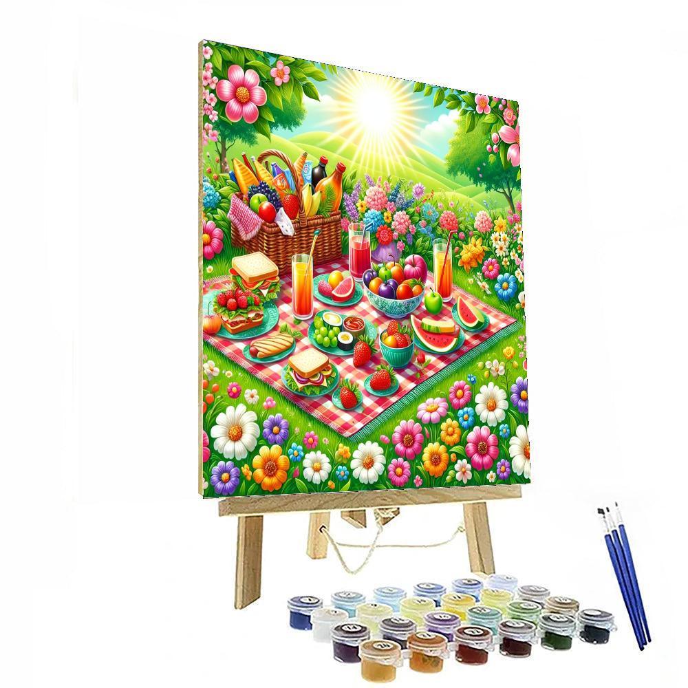 Colorful Summer Picnic DIY Paint By Numbers