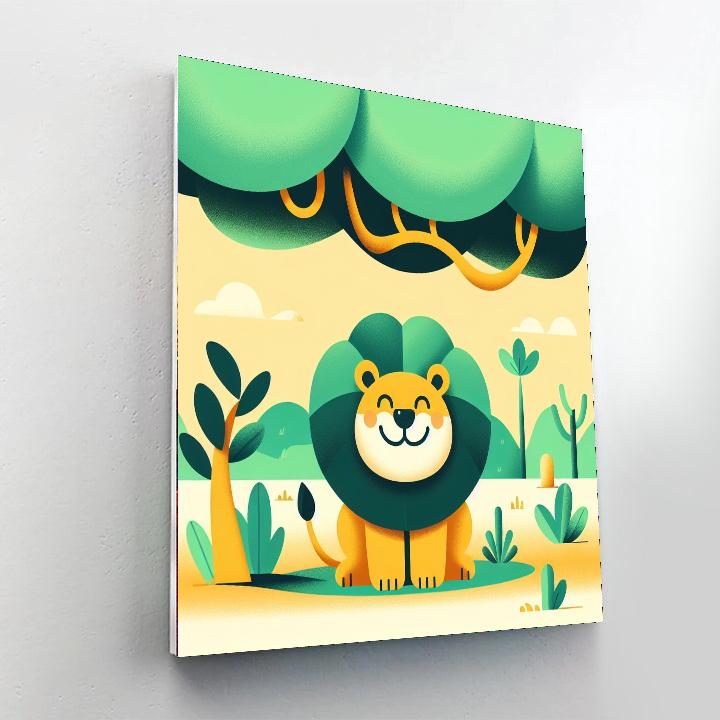 Friendly Lion's Mane Paint By Numbers Art