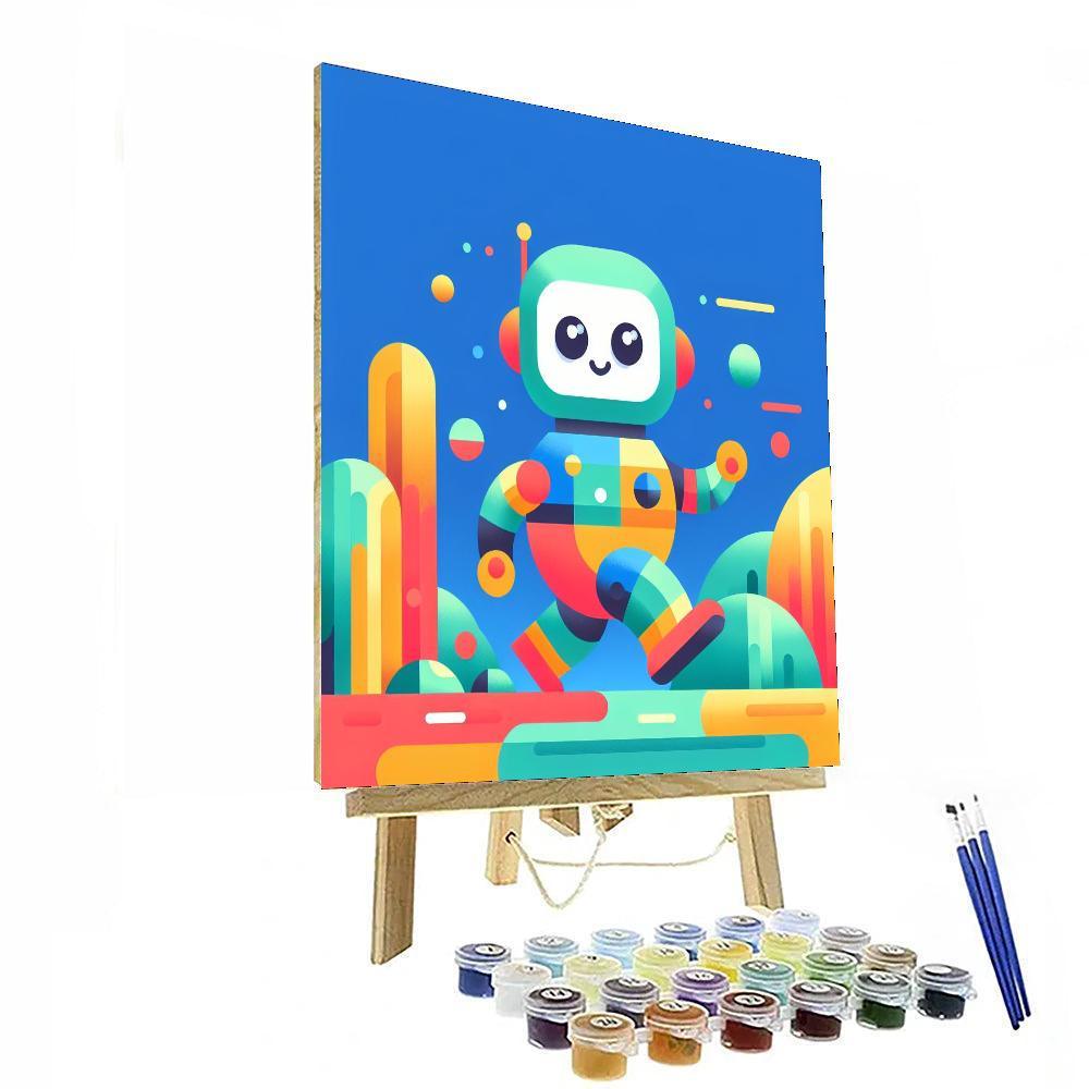 Adventurous Robot Explorer Number Painting