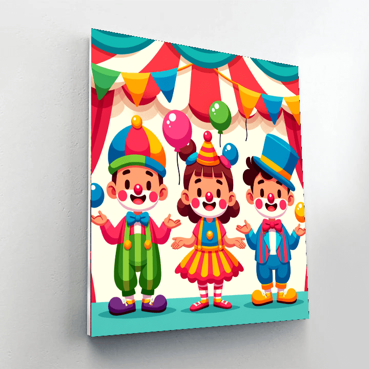 Jolly Circus Clowns Paint By Number
