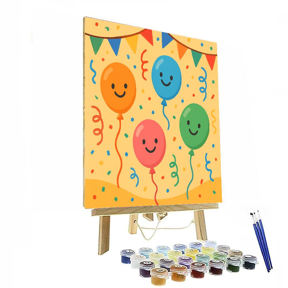 Bubbly Balloon Party DIY Paint By Numbers