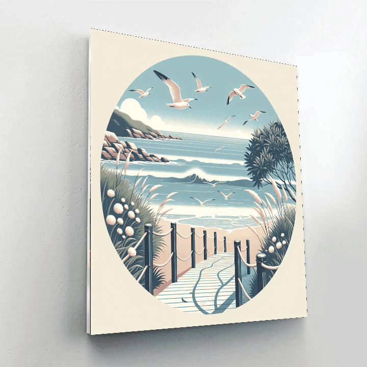 Peaceful Coastal Walk Painting Number Kit
