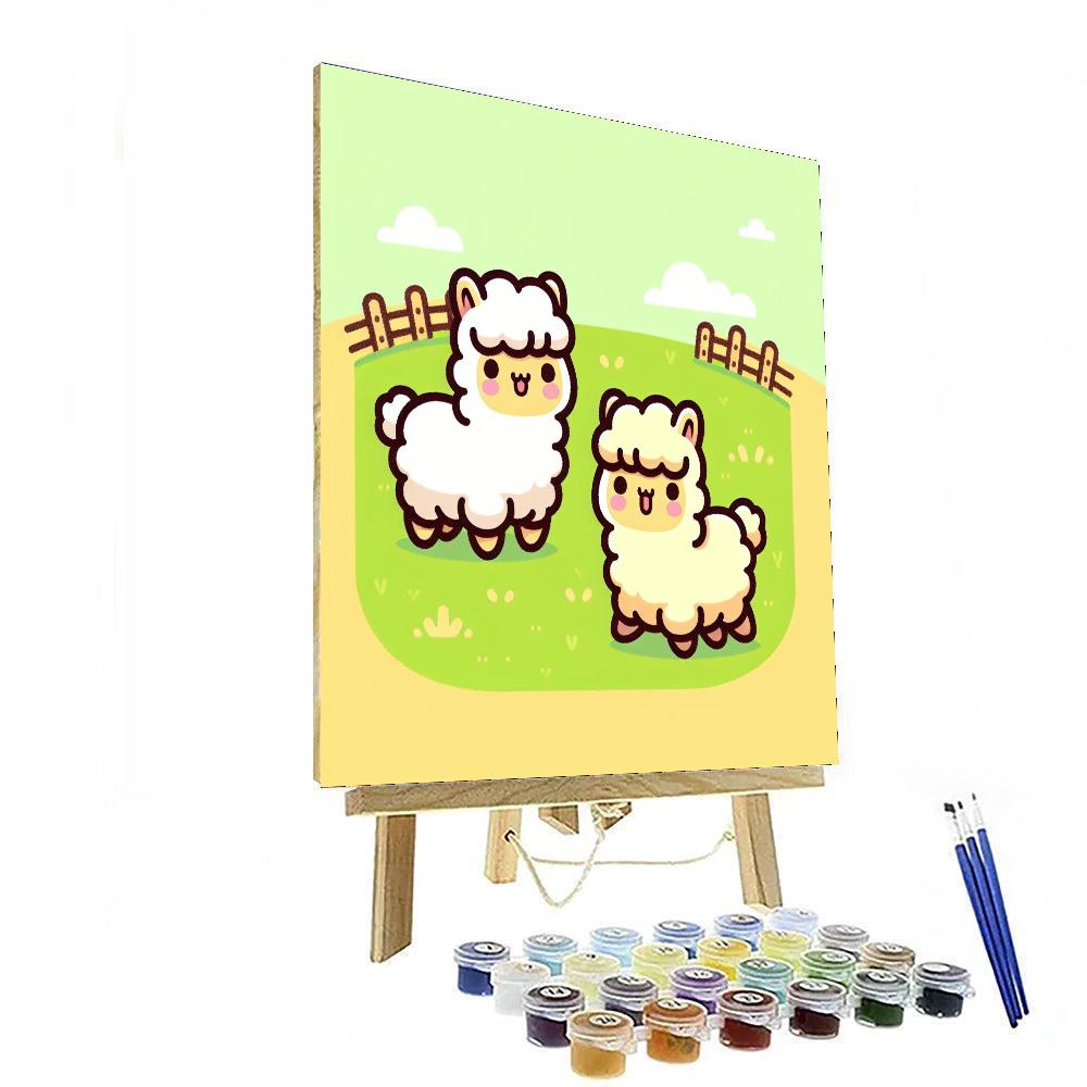 Friendly Alpaca Farm Paint By Numbers Art