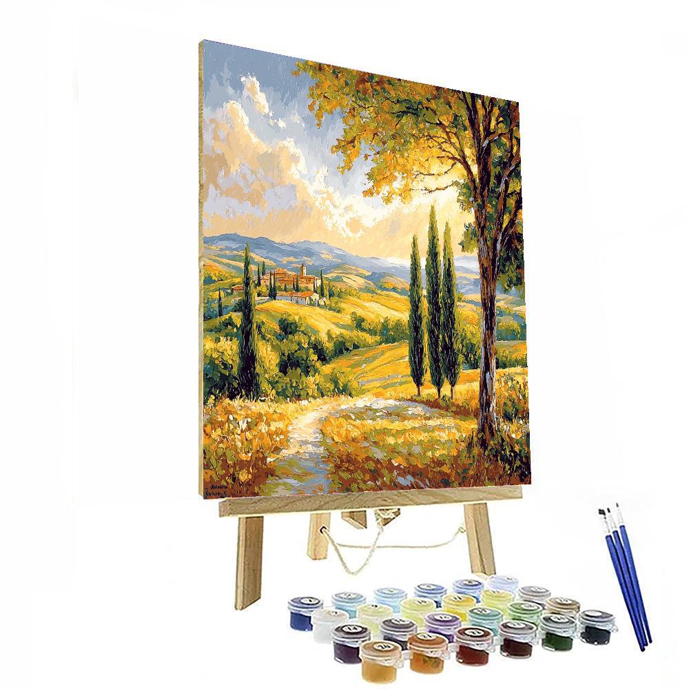 Annibale Carracci Inspired Charming Tuscan Landscape  Paint By Numbers