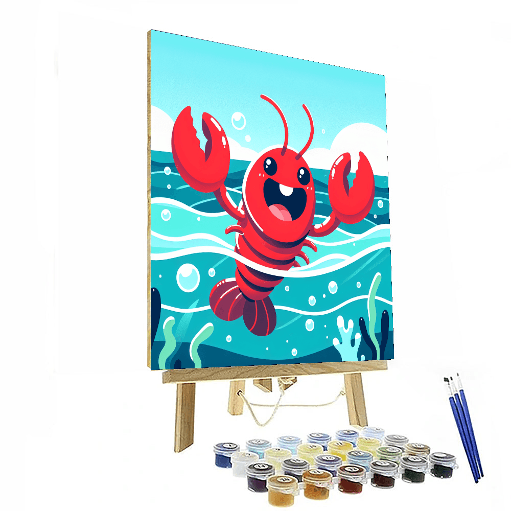 Lively Lobster Lagoon Number Painting