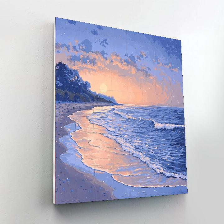 Utagawa Hiroshige Inspired The Beauty Of Evening Tides  Number Painting