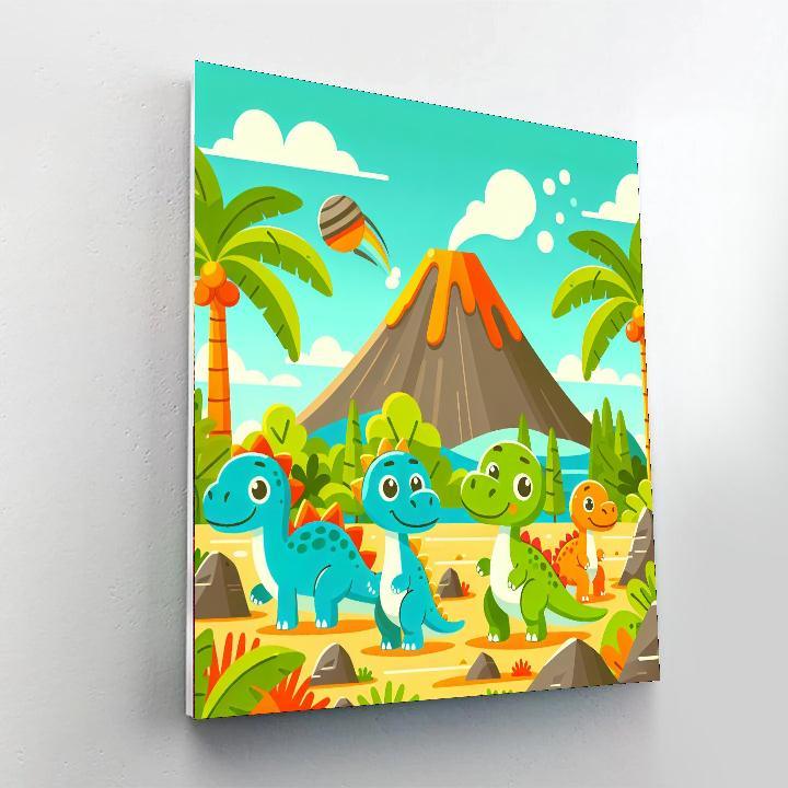 Playful Dinosaur Valley Painting By Numbers Kit