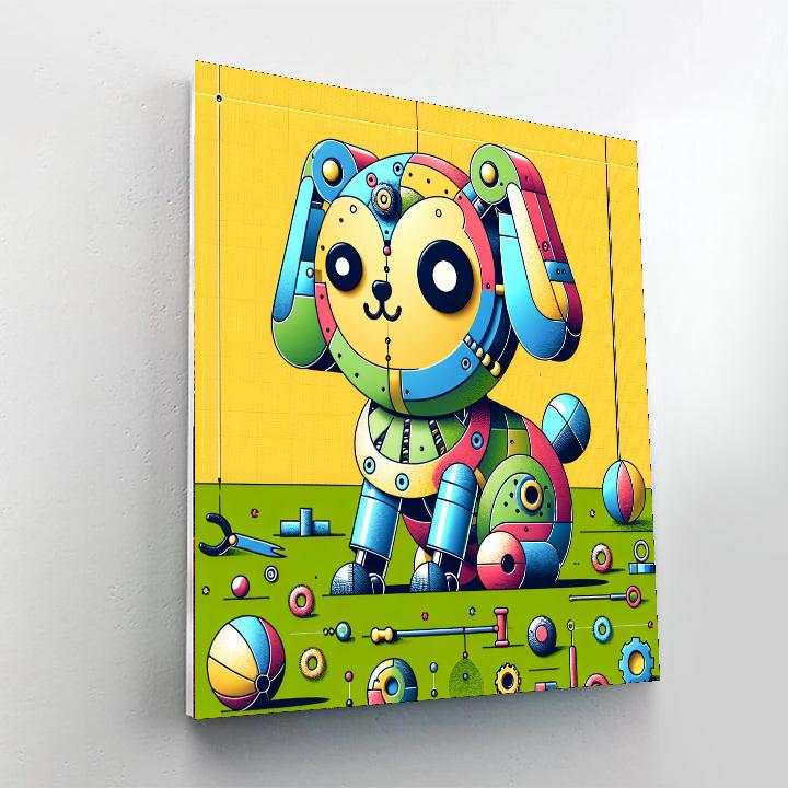 Spunky Robot Dog Paint By Numbers
