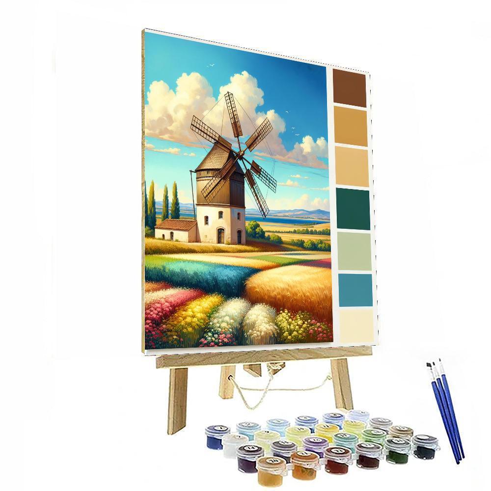 Breezy Windmill Scene Numbered Painting Kits