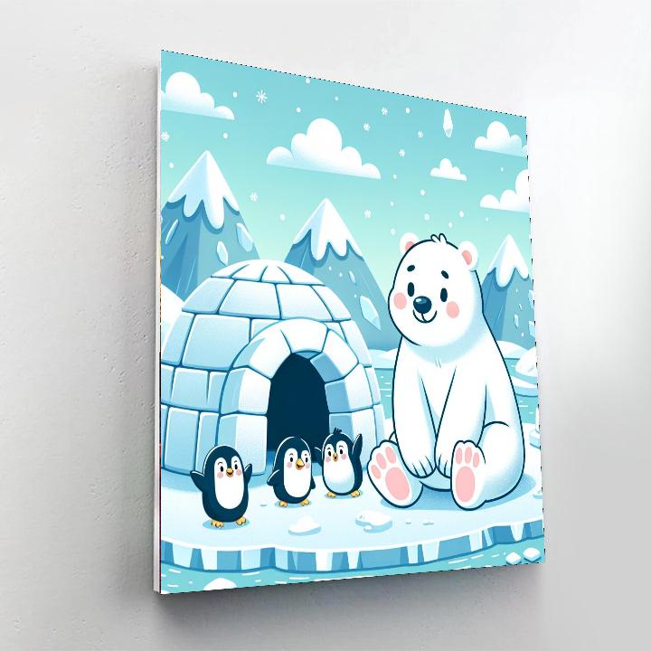 Polar Bear Igloo Retreat DIY Paint By Numbers