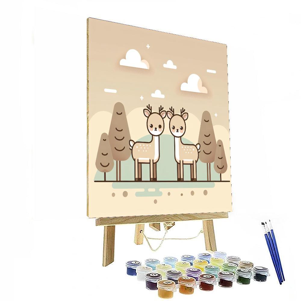 Forest Deer Friendship Paint By Numbers Kits