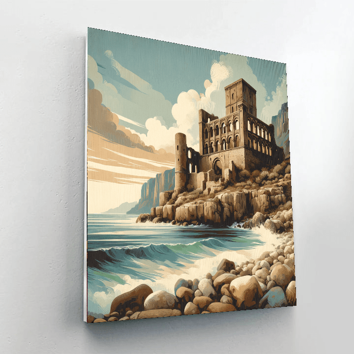 Ancient Seaside Ruins DIY Paint By Numbers