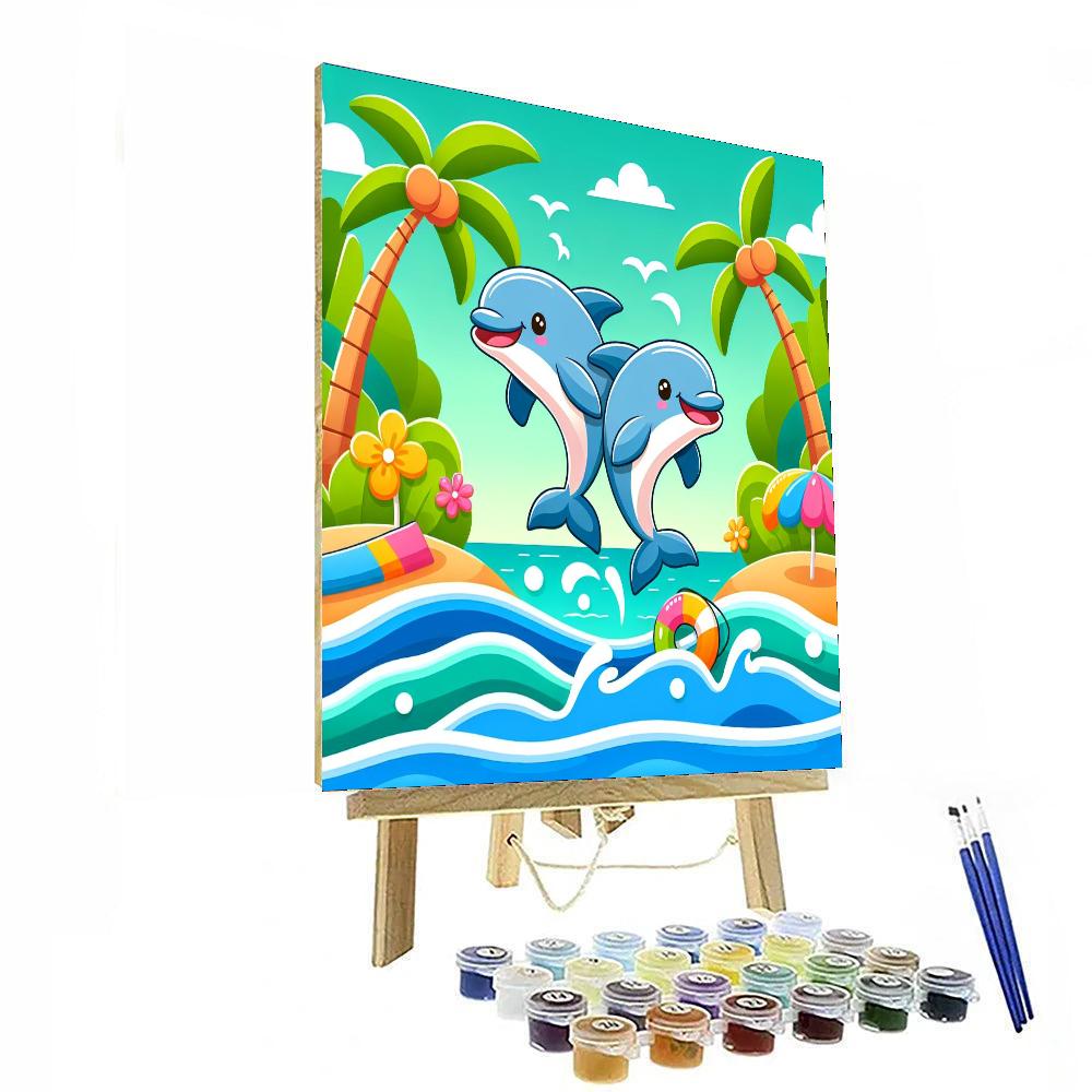 Friendly Dolphin Lagoon Numbered Painting Kits