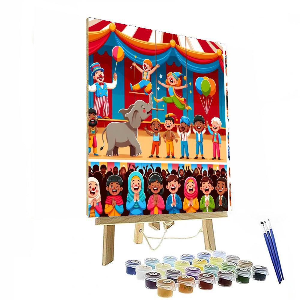 Silly Circus Adventure Paint By Numbers Art