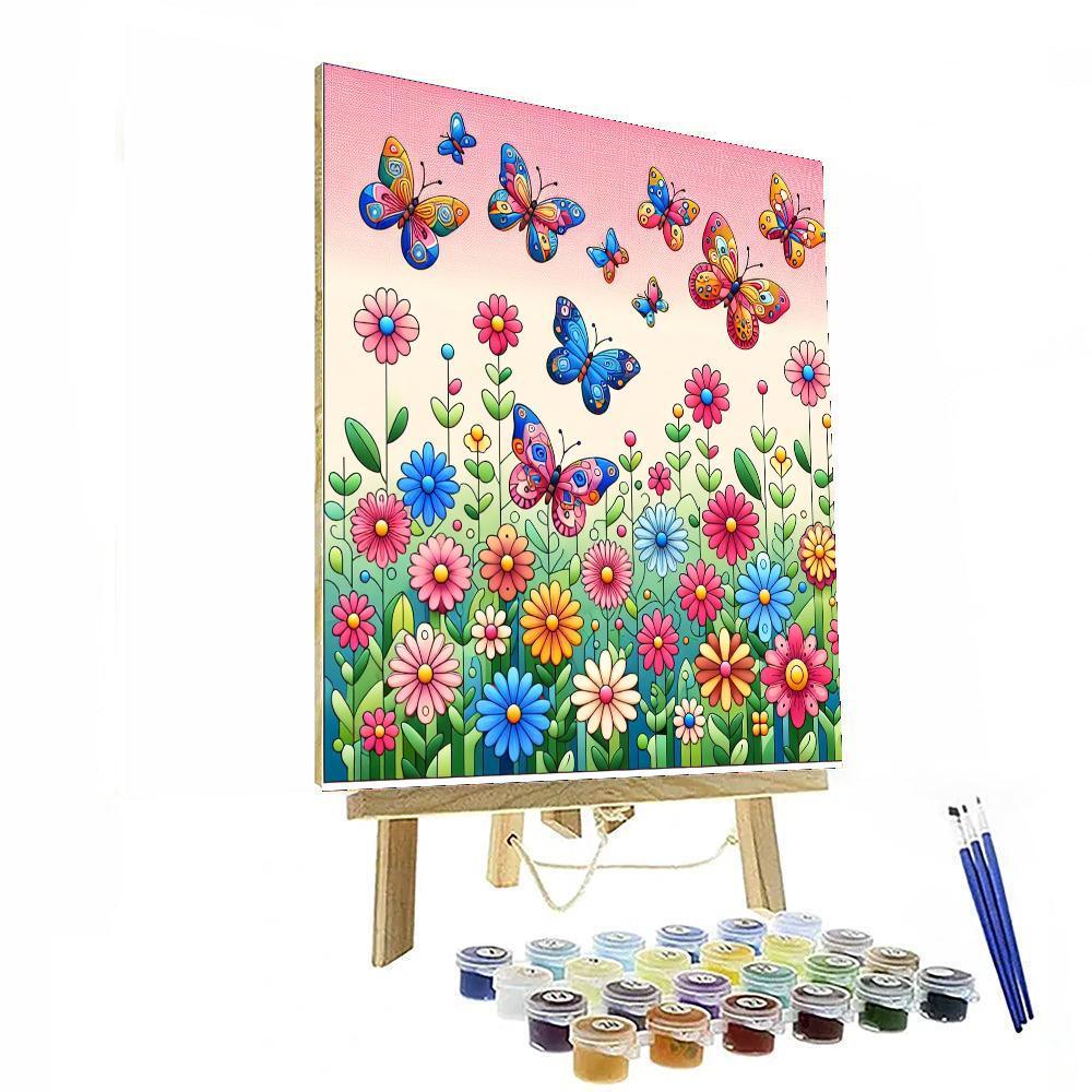 Butterfly Blossom Ballet Painting By Numbers Kit