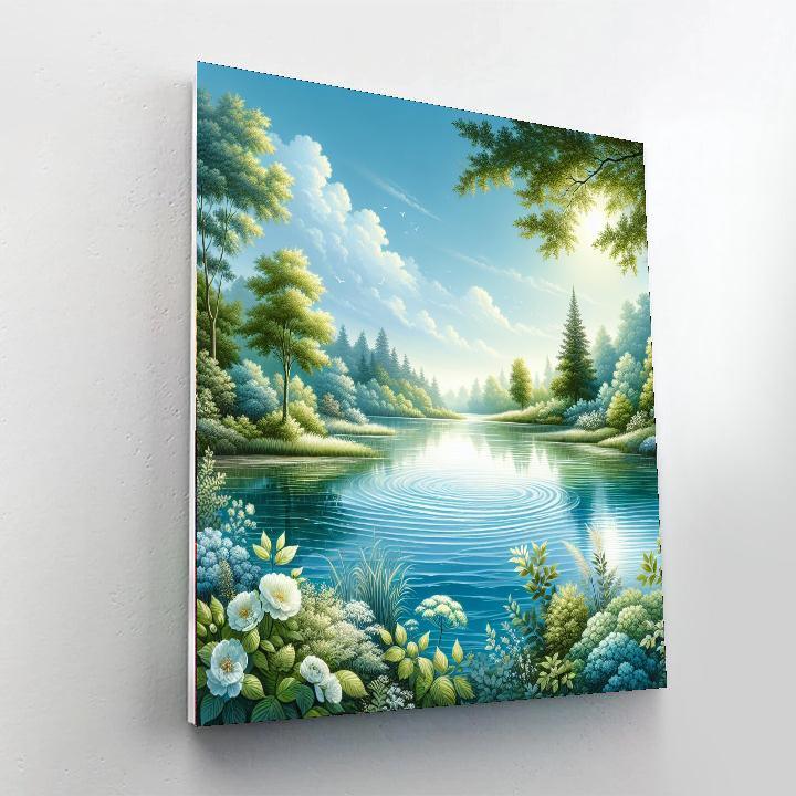 Quiet Lakeside Reflections Paint By Numbers Art