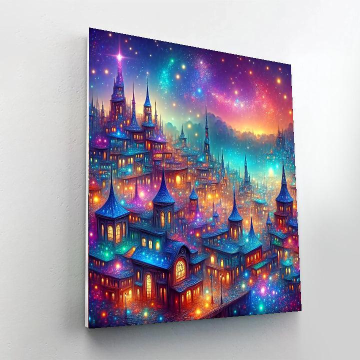 Fantasy Cityscape At Dusk DIY Paint By Numbers