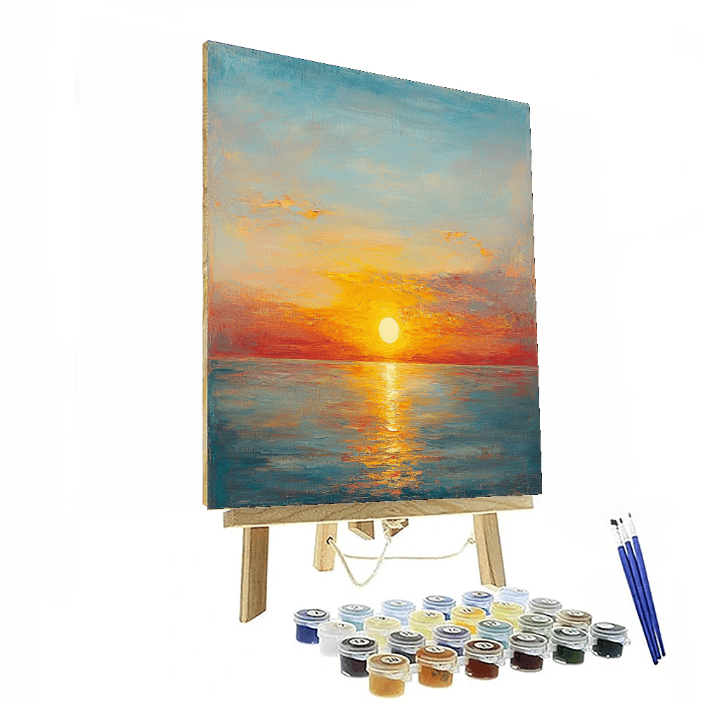 J.M.W. Turner Inspired Golden Sunset Horizon - DIY Painting By Numbers Kit