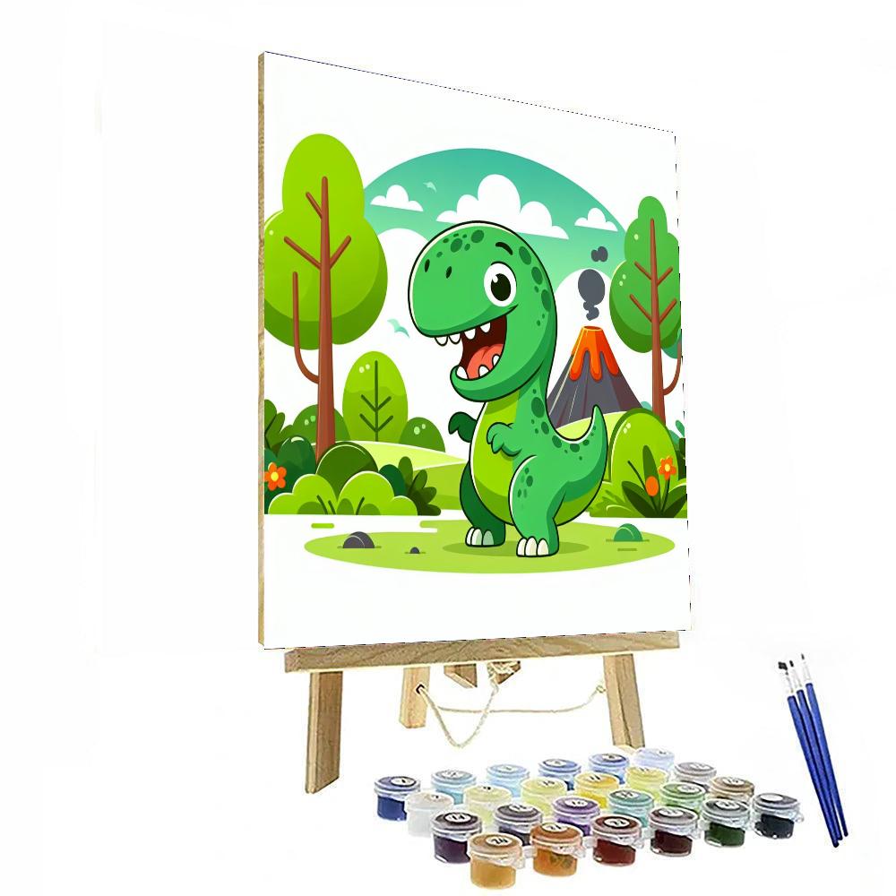 Playful T-rex Painting By Numbers Kit