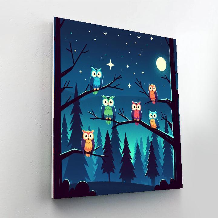 Mystical Night Owl Patrol Numbered Painting Kits