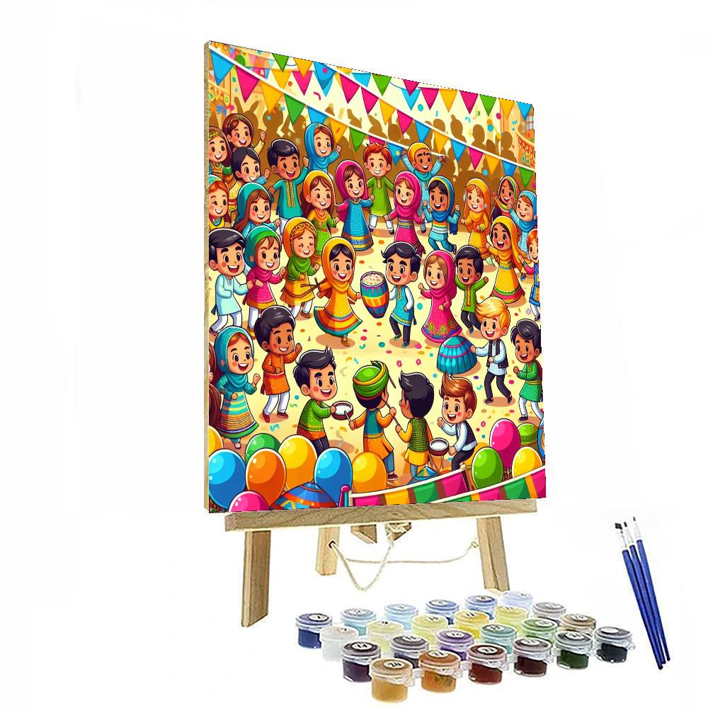 Festival Of Colors And Joy Number Painting