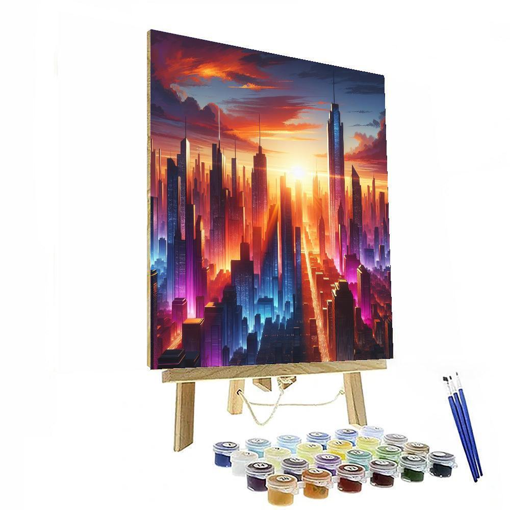 Dynamic Urban Cityscape Paint By Color