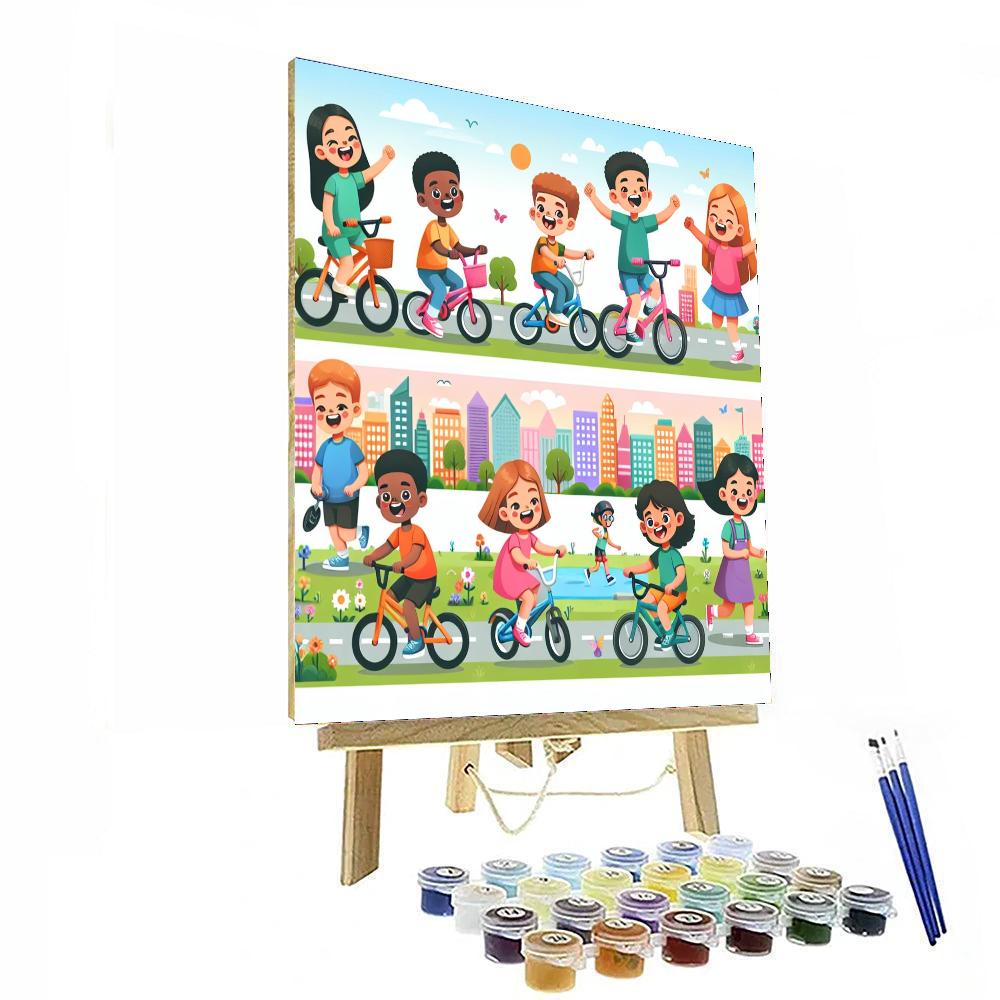 Rainbow City Paint By Numbers Art