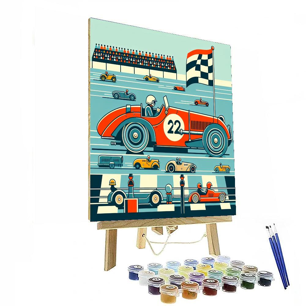 Retro Racer Paint By Numbers Art