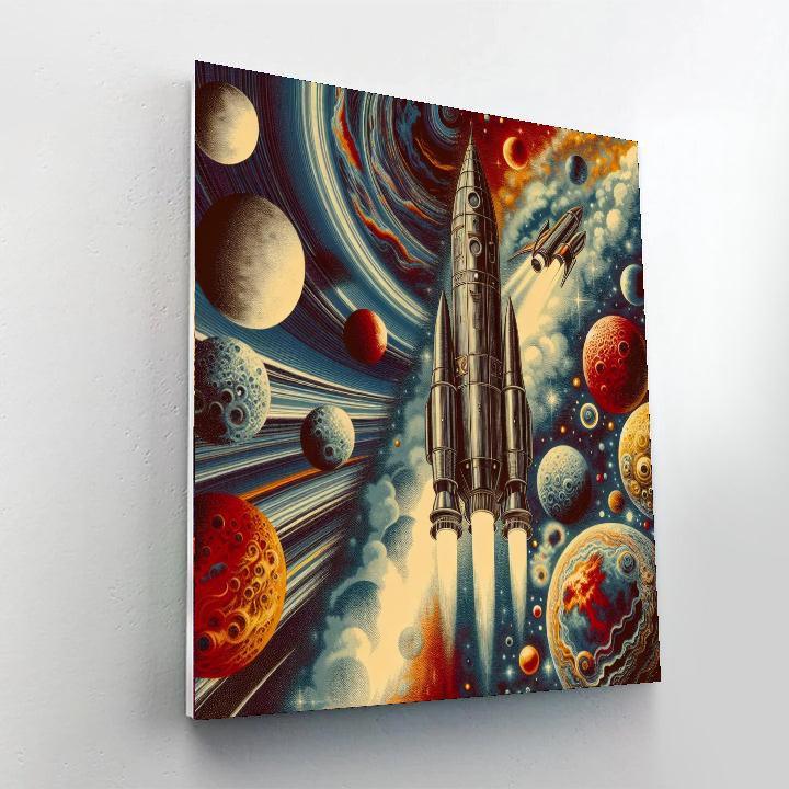Retro Space Exploration DIY Paint By Numbers