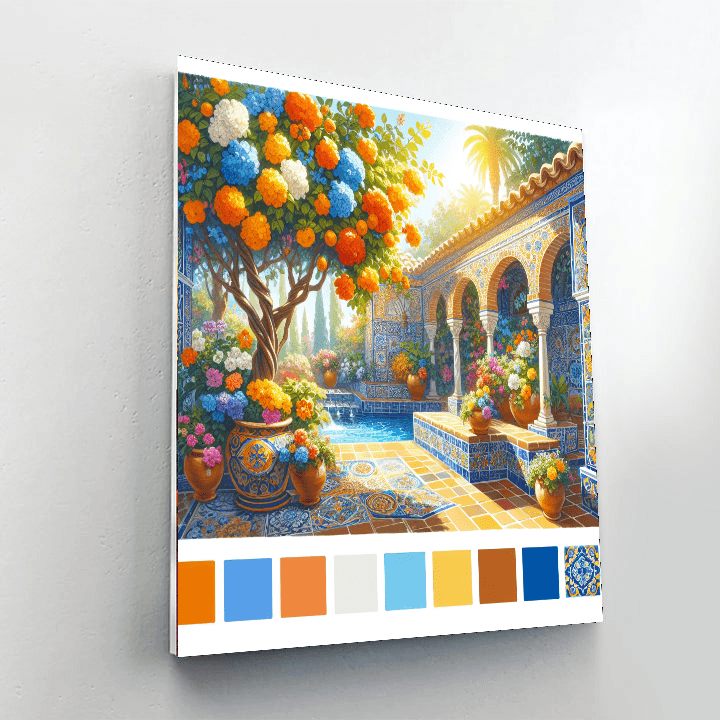 Sunny Mediterranean Haven Number Painting
