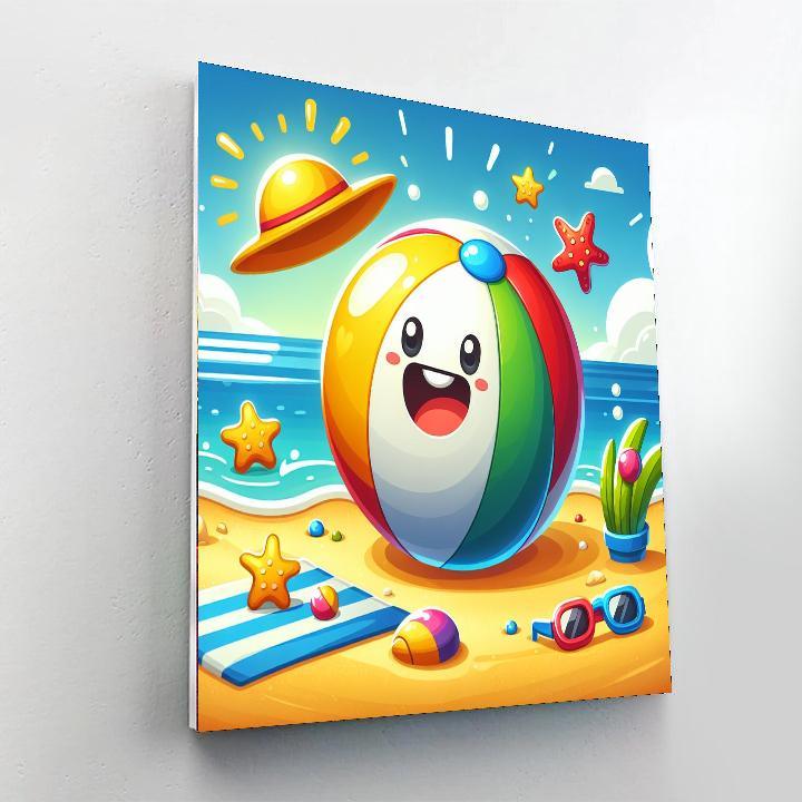 Joyful Beach Ball DIY Paint By Numbers