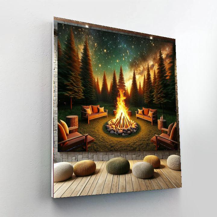 Dancing Flames By The Campfire Paint By Color