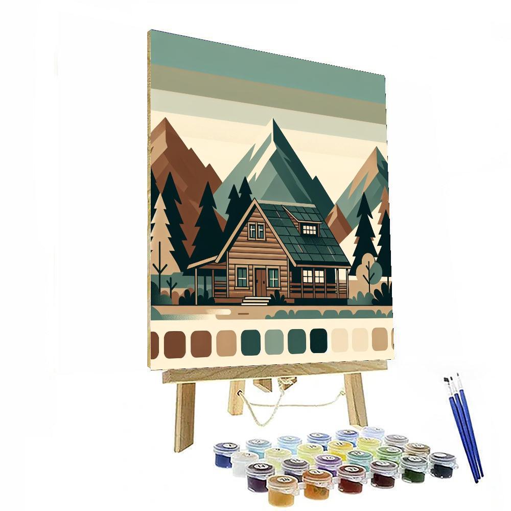 Mountain Cabin Retreat Paint By Numbers Art