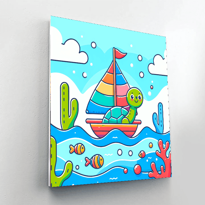Sailing Turtle Number Painting