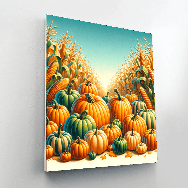 Charming Pumpkin Patch Paint By Number