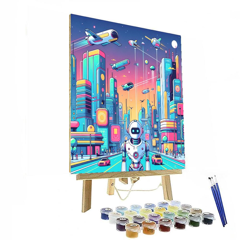 Robot City Odyssey Painting By Numbers Kit