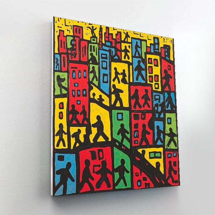 Keith Haring Inspired Eclectic Cityscape  DIY Paint By Numbers