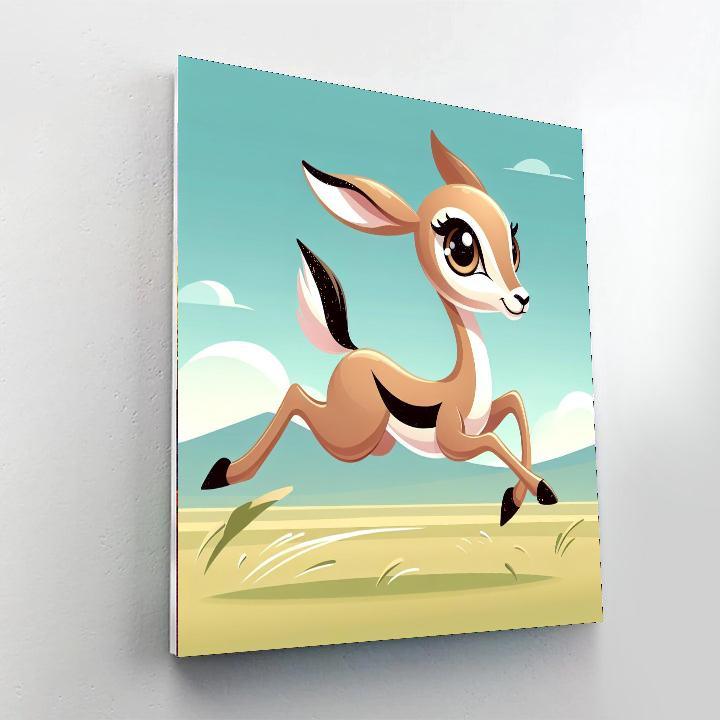 Galloping Gazelle Painting By Numbers Kit