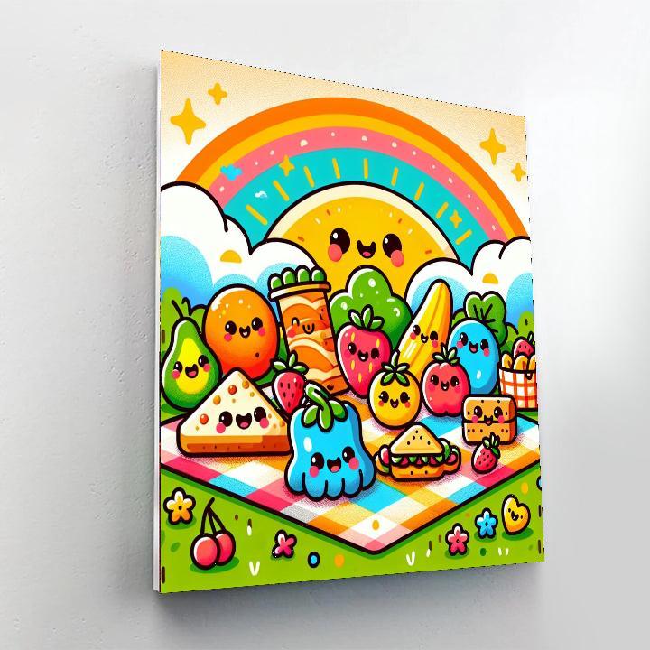 Cute Kawaii Food Friends Paint By Number